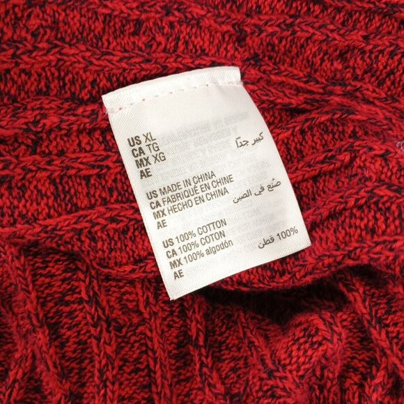 NWT KAREN SCOTT Christmas Sweater XL(16-18) Red Pullover Cable Knit 100% Cotton - Picture 11 of 11